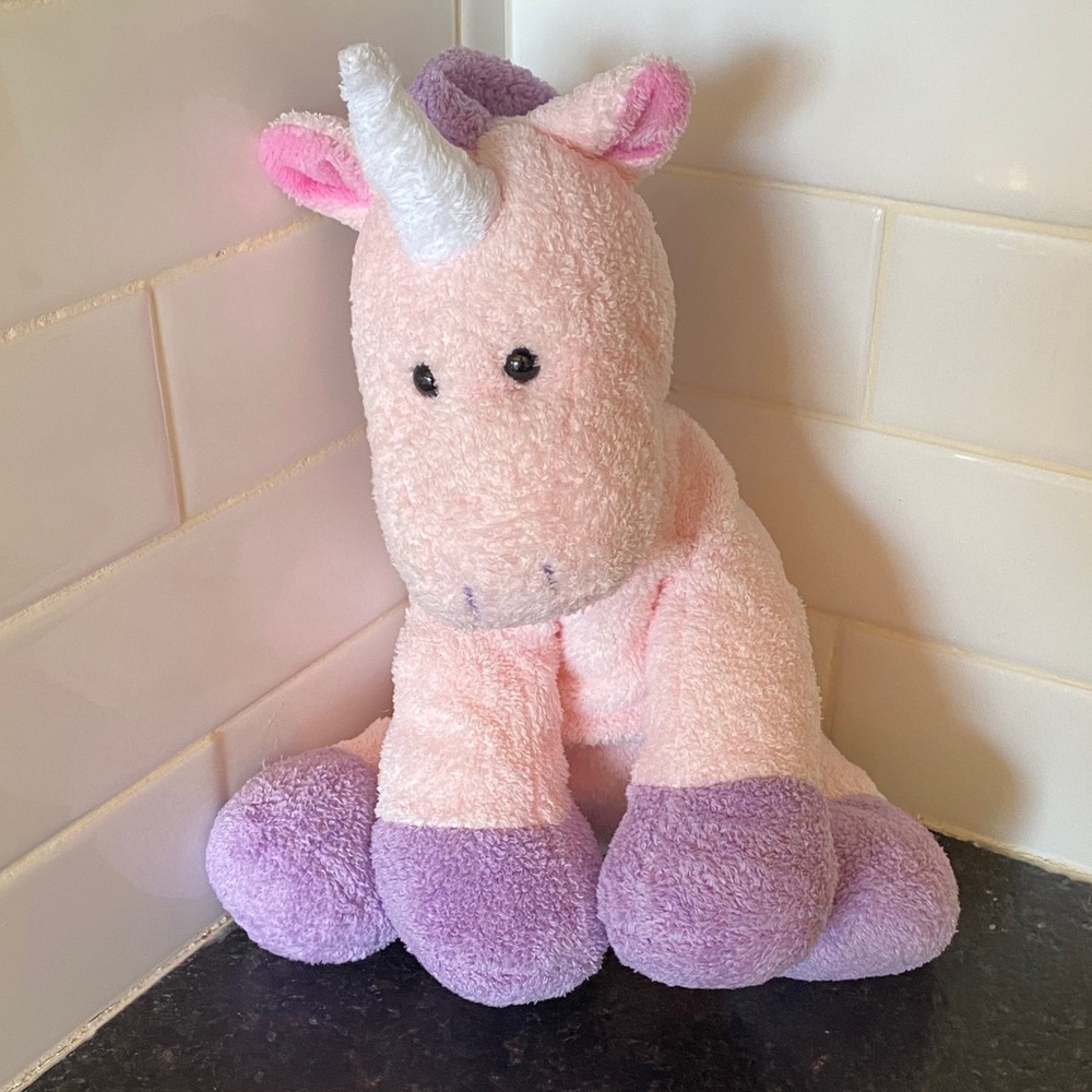-Ty Pluffies Pink and Purple Castle the Unicorn